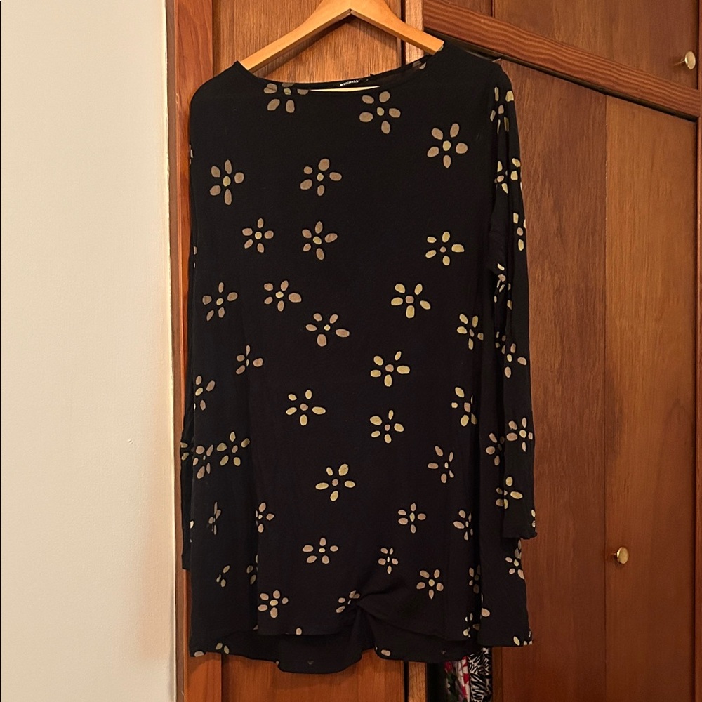 Marimekko Black and Cream Floral Tunic